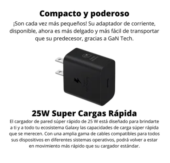 Cargador samsung 25w Tipo C
