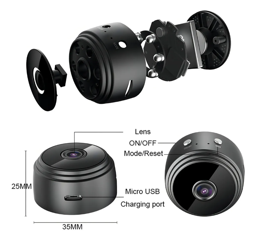 Micro Cámara Espía Ip Wifi A9 Full HD 1080p