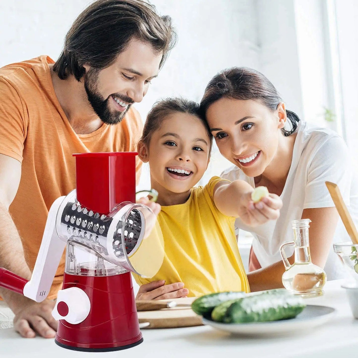 Cortador de verduras multifuncional con manivela