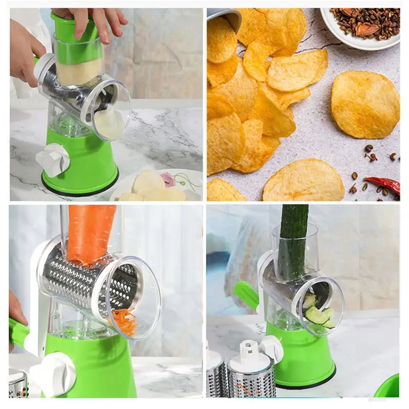 Cortador de verduras multifuncional con manivela
